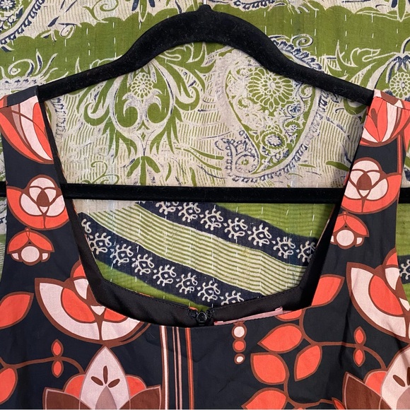 Eva Franco x Anthropologie Black Floral Retro Mod Tent Min Dress Size Medium - Picture 5 of 16